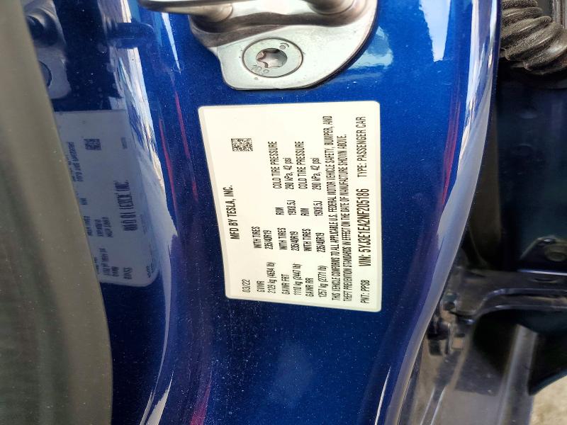 2022 Tesla Model 3 მანქანა იყიდება აუქციონზე, vin: 5YJ3E1EA2NF205186, აუქციონის ნომერი: 59842906