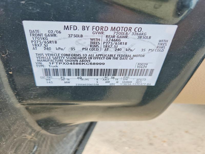 Продаж на аукціоні авто 2006 Ford F150, vin: 1FTPX04586KC68999, номер лоту: 61195496