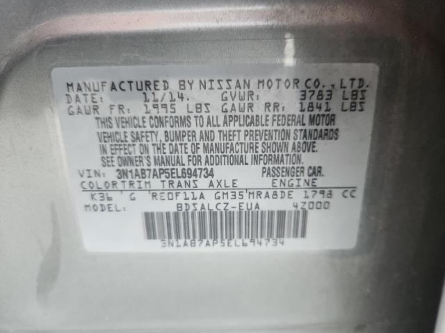 Продаж на аукціоні авто 2014 Nissan Sentra, vin: 3N1AB7AP5EL694734, номер лоту: 63153216