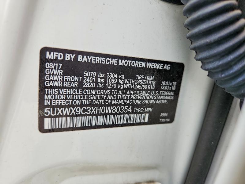 Продажа на аукционе авто 2017 Bmw X3, vin: 5UXWX9C3XH0W80354, номер лота: 60131876