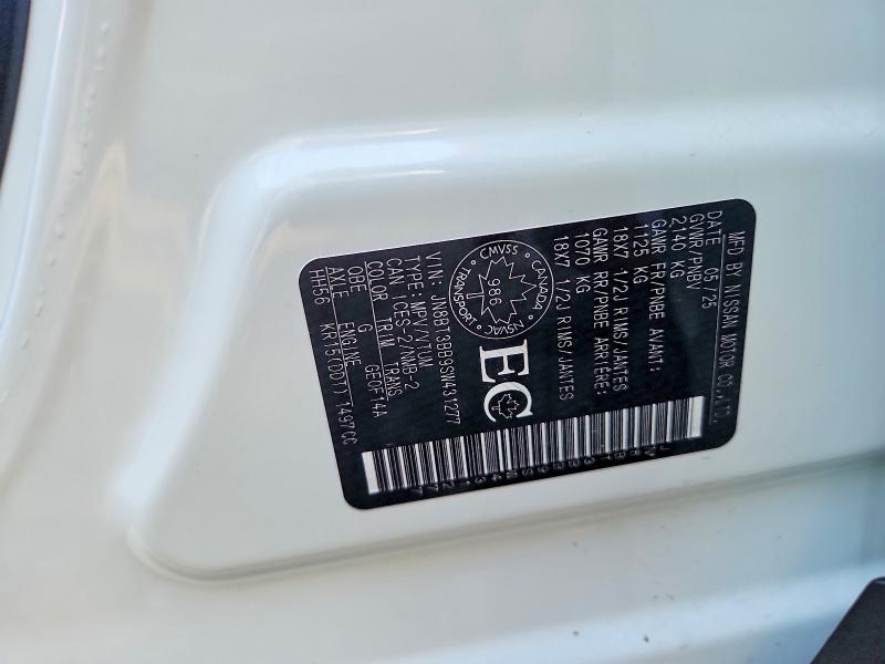 61587856 :رقم المزاد ، JN8BT3BB9SW431277 vin ، 2025 Nissan Rogue مزاد بيع