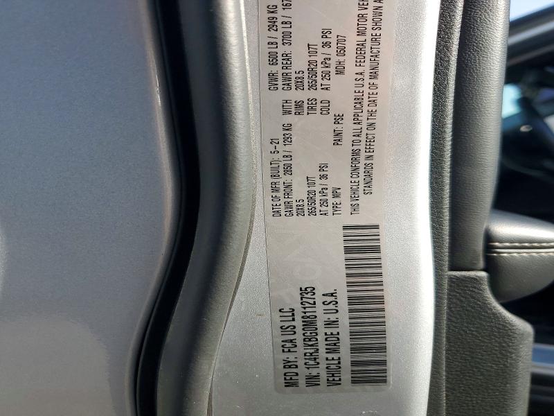 Продажа на аукционе авто 2021 Jeep Grand Cherokee, vin: 1C4RJKBG0M8112735, номер лота: 95586725