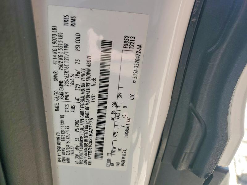 Продажа на аукционе авто 2020 Ford Transit, vin: 1FTBR1C82LKA77175, номер лота: 60754966