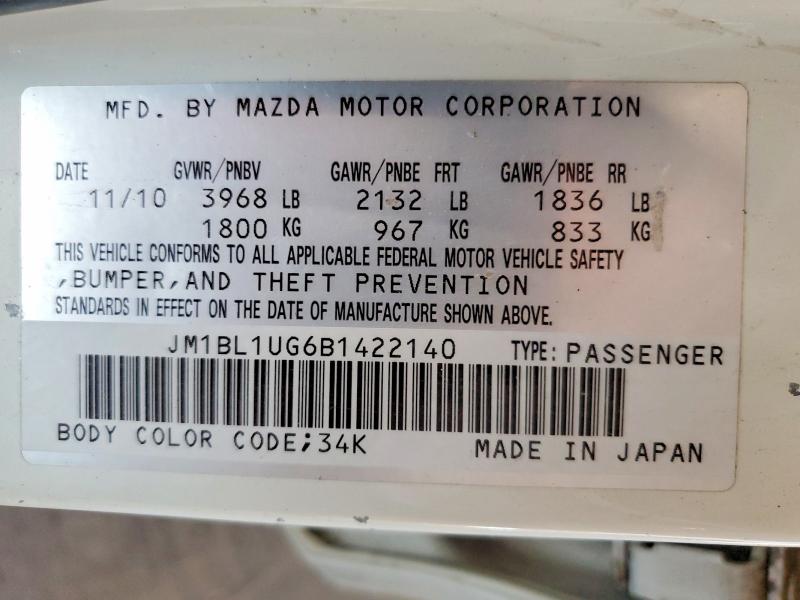 Auction sale of the 2011 Mazda 3, vin: JM1BL1UG6B1422140, lot number: 62314196