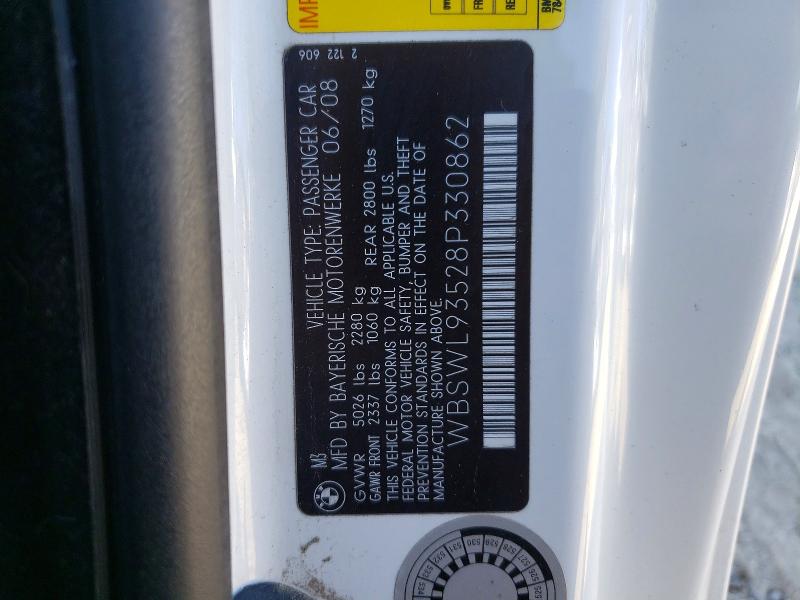Продажа на аукционе авто 2008 Bmw M3, vin: WBSWL93528P330862, номер лота: 62851626