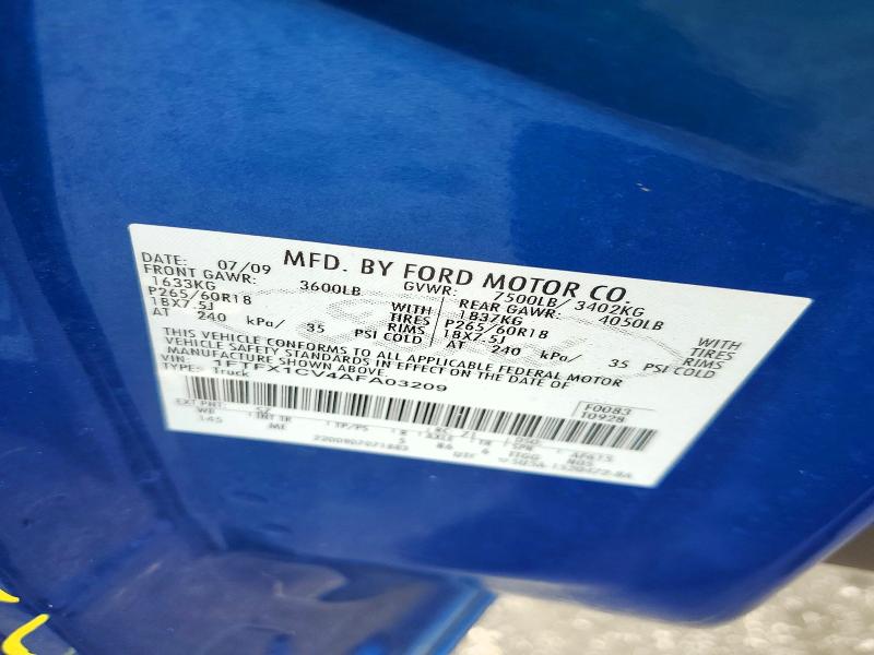 2010 Ford F150 მანქანა იყიდება აუქციონზე, vin: 1FTFX1CV4AFA03209, აუქციონის ნომერი: 62257636