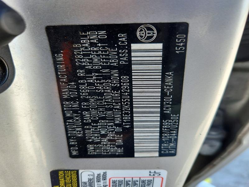Продажа на аукционе авто 2005 Toyota Camry, vin: 4T1BE32K55U429608, номер лота: 62125176