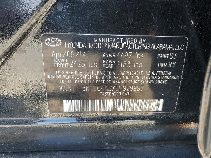 Aukcja sprzedaży 2014 Hyundai Sonata, vin: 5NPEC4ABXEH929997, numer aukcji: 60379596