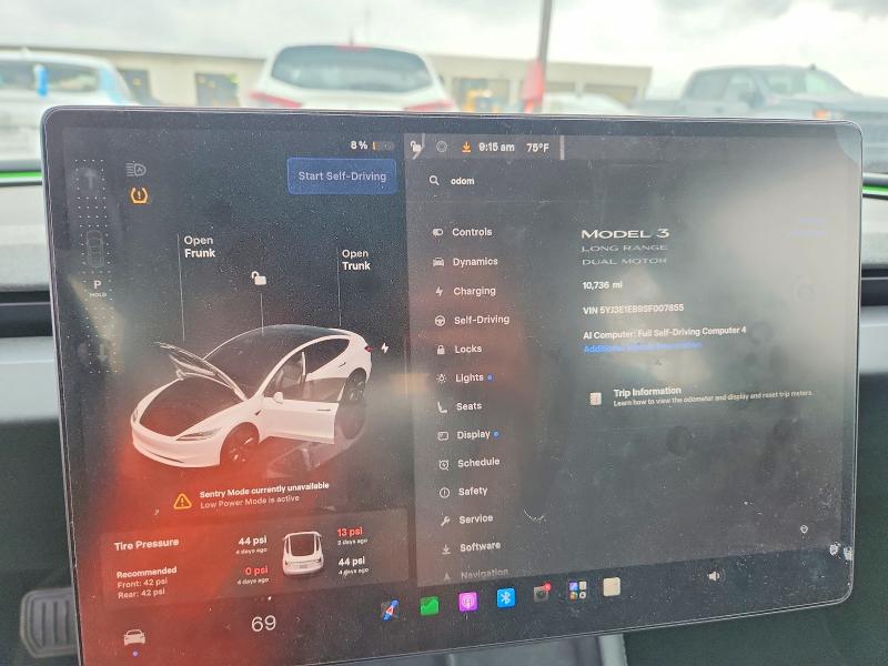 59870556 :رقم المزاد ، 5YJ3E1EB9SF007855 vin ، 2025 Tesla Model 3 مزاد بيع