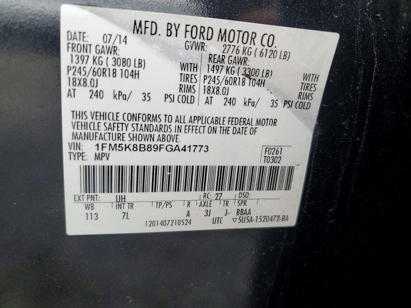 Aukcja sprzedaży 2015 Ford Explorer, vin: 1FM5K8B89FGA41773, numer aukcji: 63189906