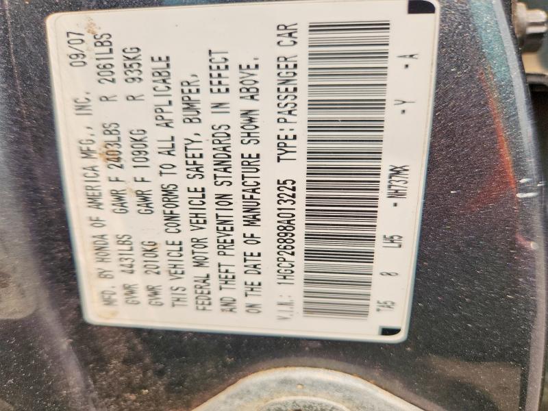 Продажа на аукционе авто 2008 Honda Accord E, vin: 1HGCP26898A013225, номер лота: 59949326