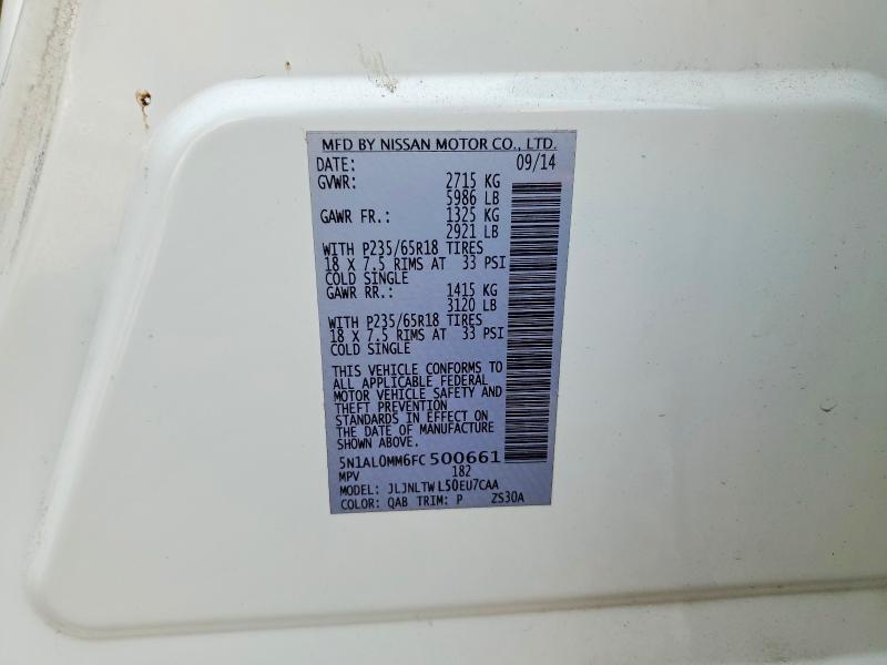 2015 Infiniti Qx60 მანქანა იყიდება აუქციონზე, vin: 5N1AL0MM6FC500661, აუქციონის ნომერი: 61786686