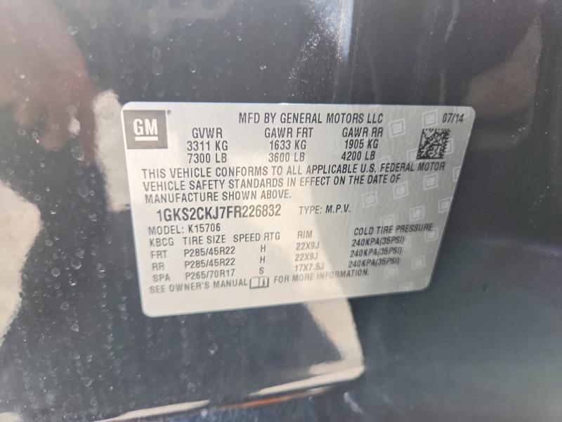 Aukcja sprzedaży 2015 Gmc Yukon, vin: 1GKS2CKJ7FR226832, numer aukcji: 61220196