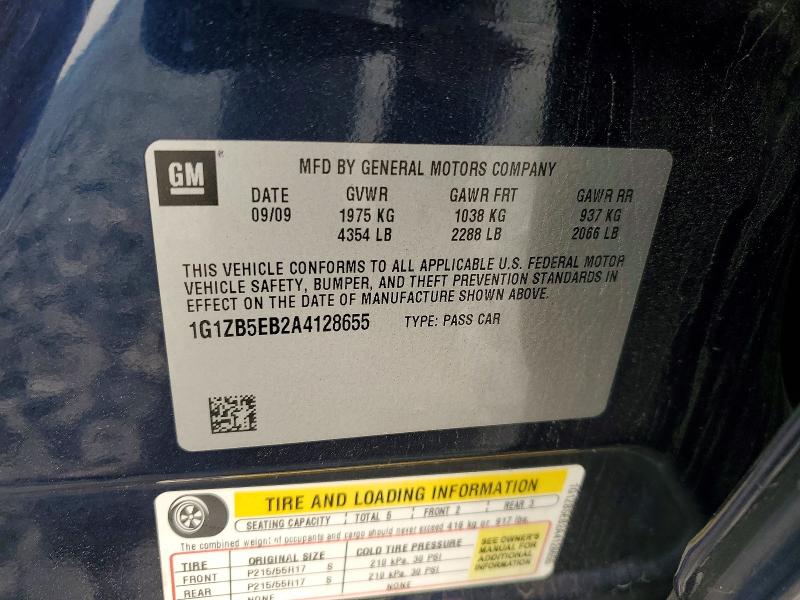 Продаж на аукціоні авто 2010 Chevrolet Malibu, vin: 1G1ZB5EB2A4128655, номер лоту: 60592116