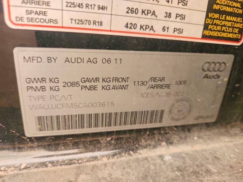 Aukcja sprzedaży 2012 Audi A3, vin: WAUJJCFM5CA003615, numer aukcji: 60709346