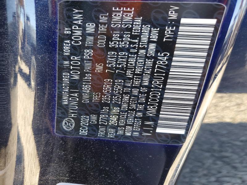 2024 Hyundai Tucson მანქანა იყიდება აუქციონზე, vin: KM8JCCD12RU177845, აუქციონის ნომერი: 62355346