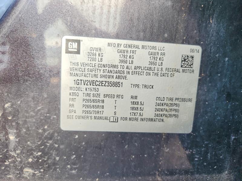 2014 Gmc Sierra მანქანა იყიდება აუქციონზე, vin: 1GTV2VEC2EZ358851, აუქციონის ნომერი: 60610036
