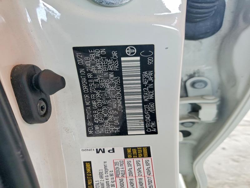Продажа на аукционе авто 2021 Toyota Corolla, vin: JTDM4MCE0MJ077553, номер лота: 59283836