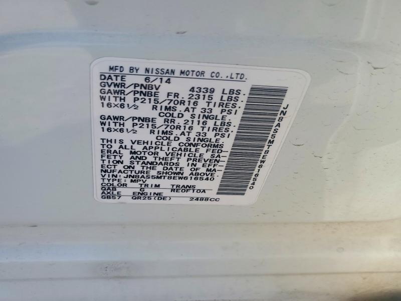 Aukcja sprzedaży 2014 Nissan Rogue Select, vin: JN8AS5MT8EW616540, numer aukcji: 55574336