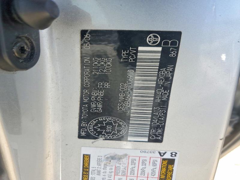 Продажа на аукционе авто 2007 Toyota Camry, vin: JTNBB46K573006903, номер лота: 62113326