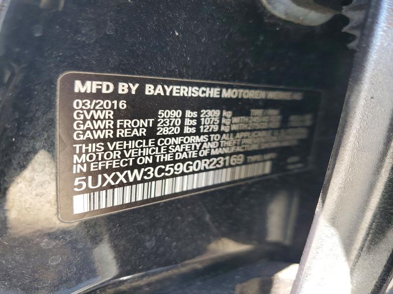 61059526 :رقم المزاد ، 5UXXW3C59G0R23169 vin ، 2016 Bmw X4 مزاد بيع