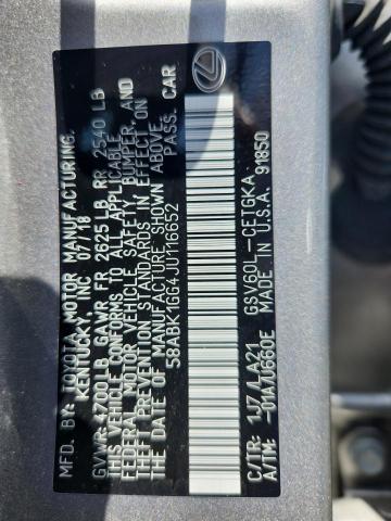 59955626 :رقم المزاد ، 58ABK1GG4JU116652 vin ، 2018 Lexus Es مزاد بيع