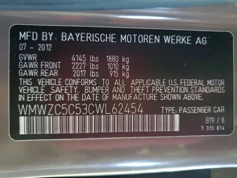 Aukcja sprzedaży 2012 Mini Cooper, vin: WMWZC5C53CWL62454, numer aukcji: 60547586