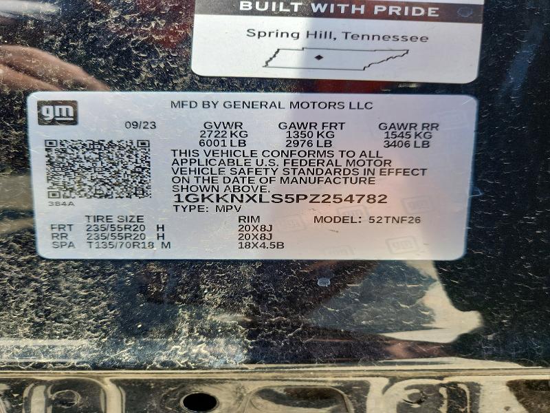 59133116 :رقم المزاد ، 1GKKNXLS5PZ254782 vin ، 2023 Gmc Acadia مزاد بيع