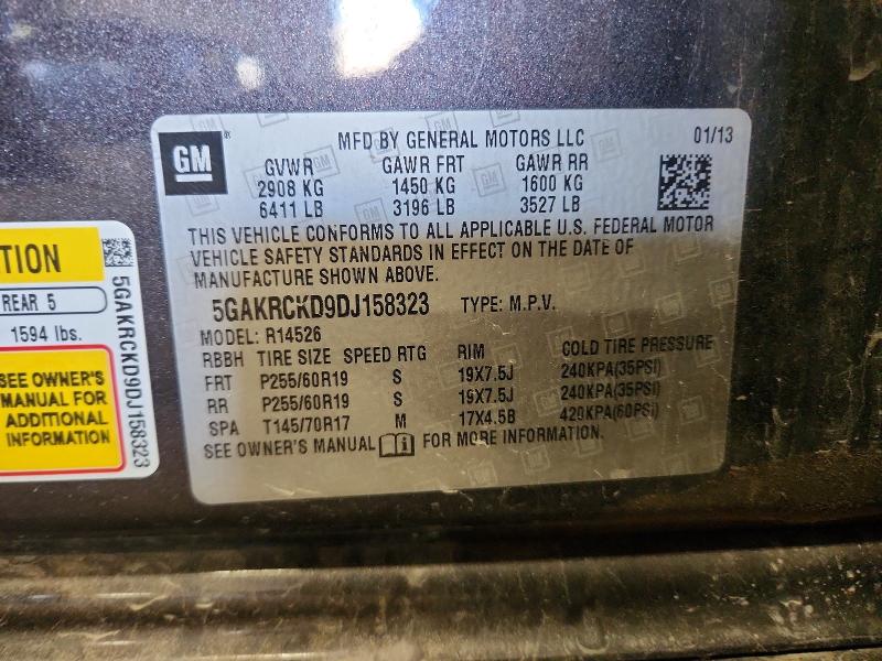 62398866 :رقم المزاد ، 5GAKRCKD9DJ158323 vin ، 2013 Buick Enclave مزاد بيع