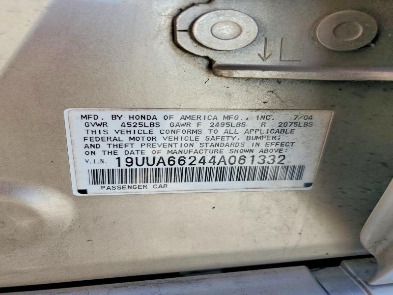2004 Acura Tl მანქანა იყიდება აუქციონზე, vin: 19UUA66244A061332, აუქციონის ნომერი: 62808776