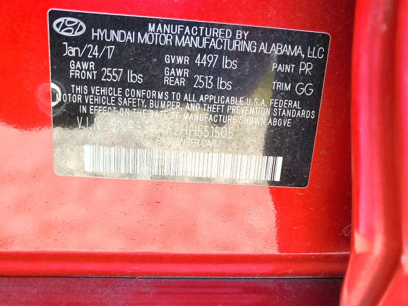 Продаж на аукціоні авто 2017 Hyundai Sonata, vin: 5NPE34AF2HH551505, номер лоту: 62807596
