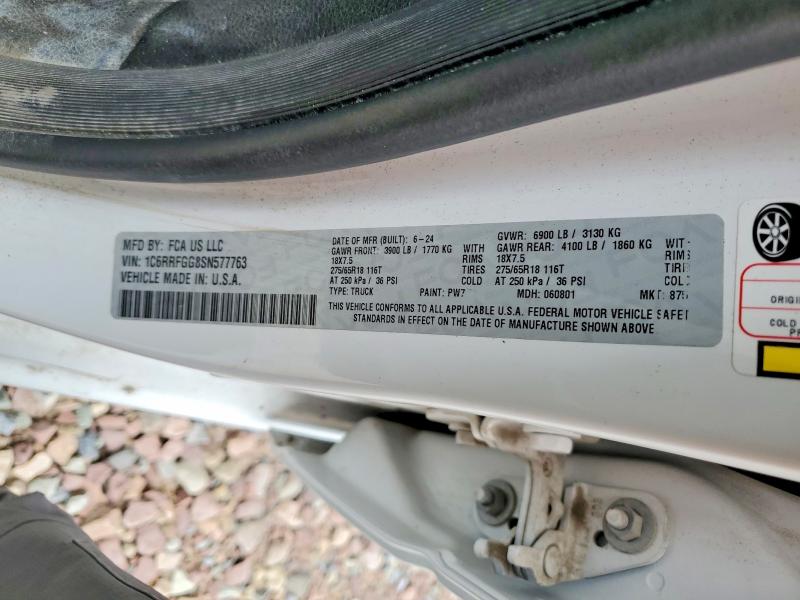 58699936 :رقم المزاد ، 1C6RRFGG8SN577763 vin ، 2025 Ram 1500 مزاد بيع