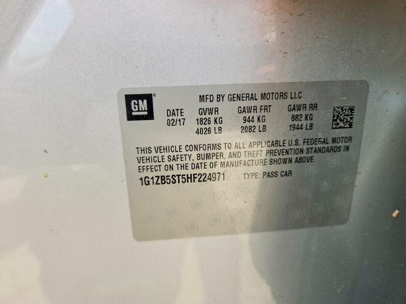 Продаж на аукціоні авто 2017 Chevrolet Malibu, vin: 1G1ZB5ST5HF224971, номер лоту: 63034116