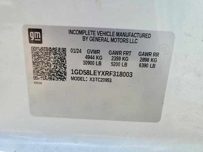 Aukcja sprzedaży 2024 Gmc Sierra, vin: 1GD58LEYXRF318003, numer aukcji: 58888456