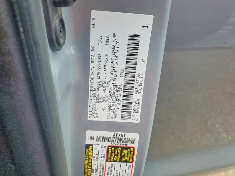 Aukcja sprzedaży 2018 Toyota Tundra, vin: 5TFUW5F17JX750291, numer aukcji: 62425876