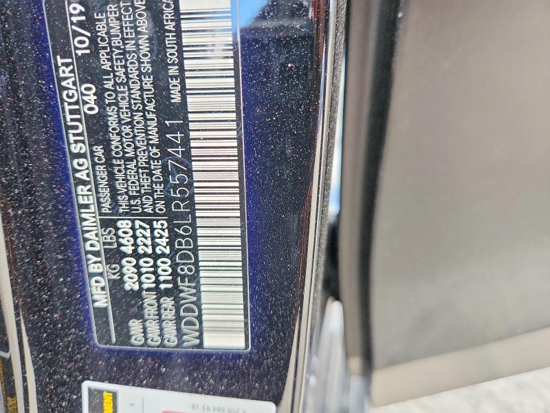 62199746 :رقم المزاد ، WDDWF8DB6LR557441 vin ، 2020 Mercedes-benz C مزاد بيع