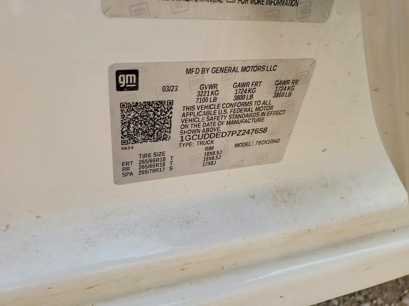 62527656 :رقم المزاد ، 1GCUDDED7PZ247658 vin ، 2023 Chevrolet Silverado مزاد بيع