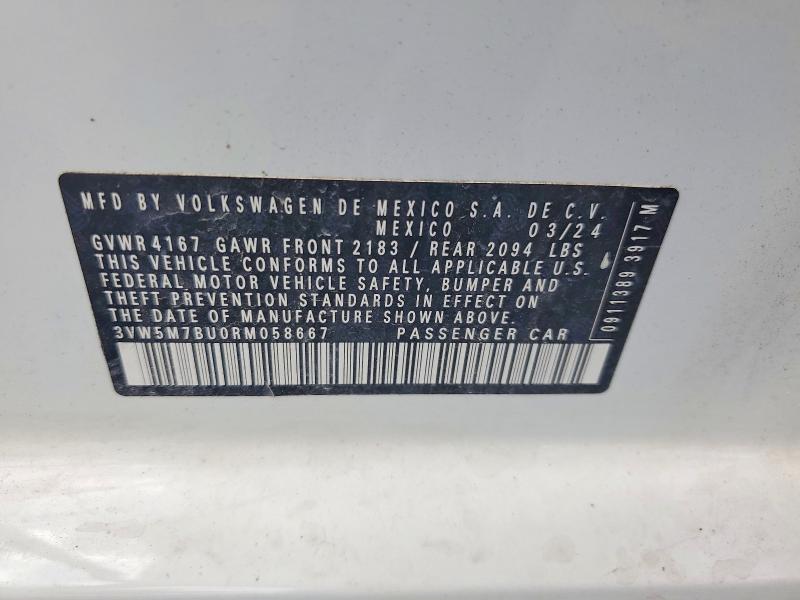 Продаж на аукціоні авто 2024 Volkswagen Jetta, vin: 3VW5M7BU0RM058667, номер лоту: 61148896