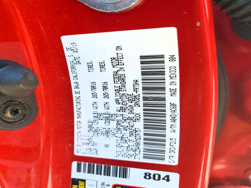 2019 Toyota Tacoma მანქანა იყიდება აუქციონზე, vin: 3TMCZ5AN8KM239757, აუქციონის ნომერი: 59946536