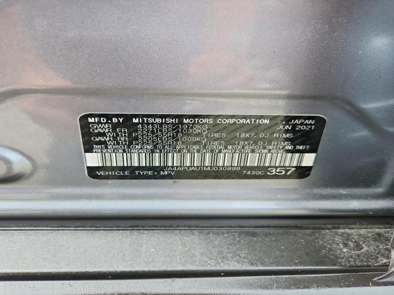 2021 Mitsubishi Outlander Sport მანქანა იყიდება აუქციონზე, vin: JA4APUAU1MU030898, აუქციონის ნომერი: 63515196