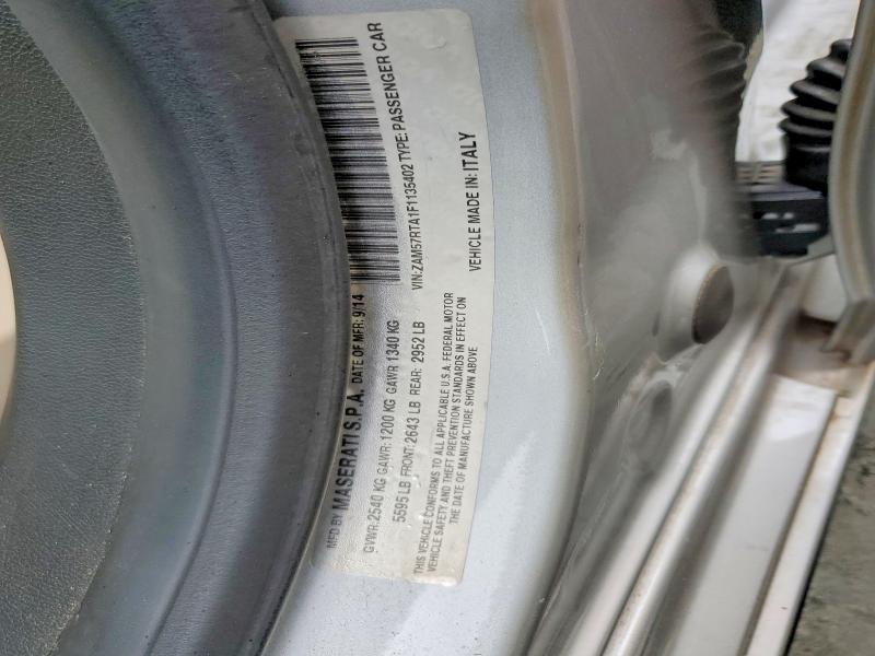 2015 Maserati Ghibli მანქანა იყიდება აუქციონზე, vin: ZAM57RTA1F1135402, აუქციონის ნომერი: 62476976