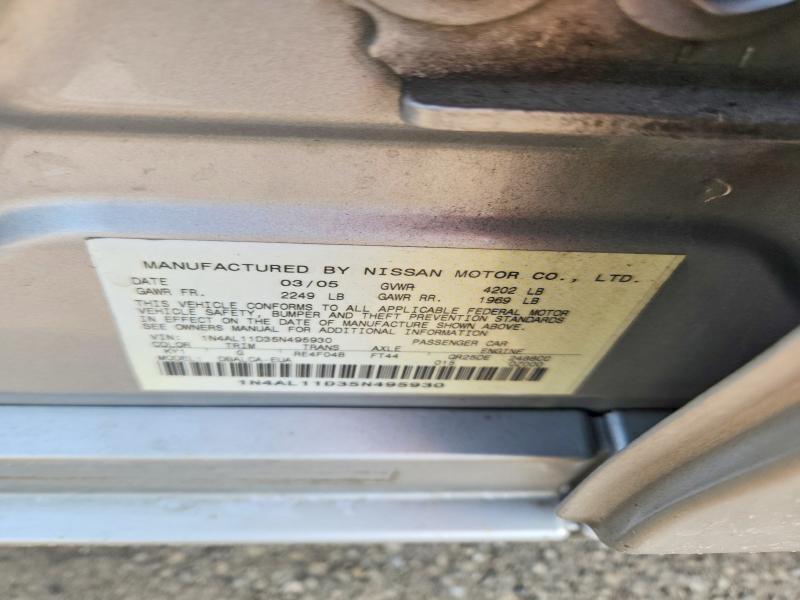 Aukcja sprzedaży 2005 Nissan Altima, vin: 1N4AL11D35N495930, numer aukcji: 61853366