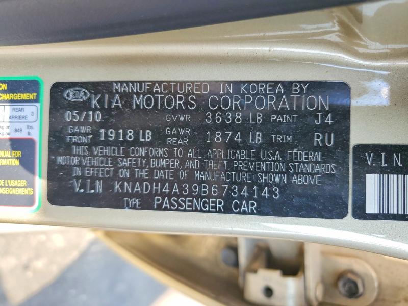 Aukcja sprzedaży 2011 Kia Rio, vin: KNADH4A39B6734143, numer aukcji: 62949036
