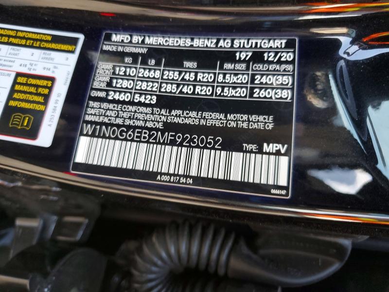 2021 Mercedes-benz Glc მანქანა იყიდება აუქციონზე, vin: W1N0G6EB2MF923052, აუქციონის ნომერი: 61428186