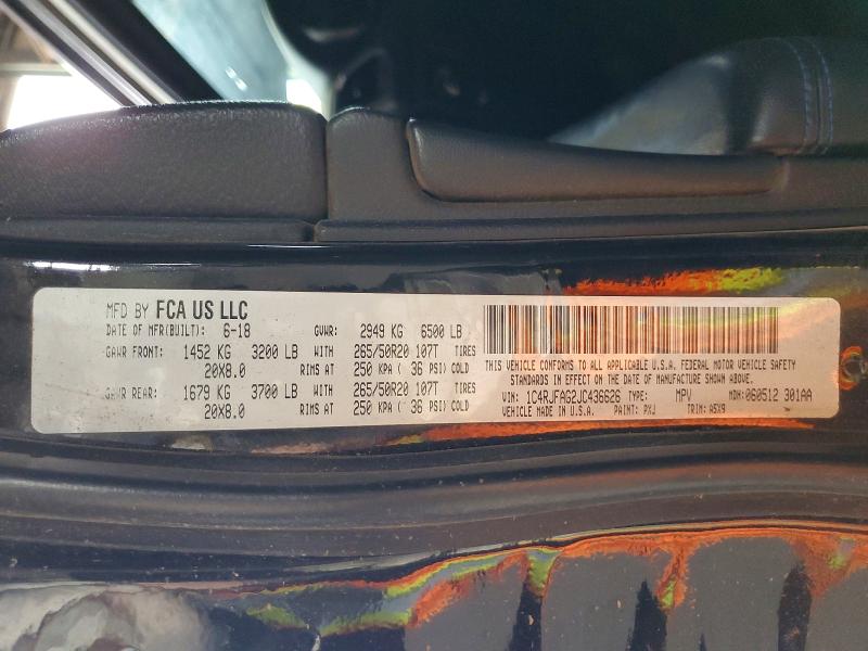 Aukcja sprzedaży 2018 Jeep Grand Cherokee, vin: 1C4RJFAG2JC436626, numer aukcji: 61495156