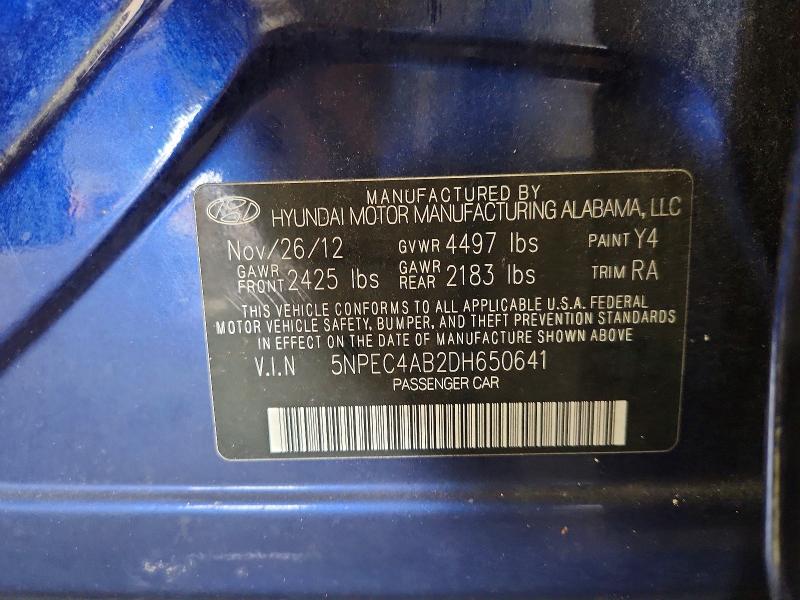 Aukcja sprzedaży 2013 Hyundai Sonata, vin: 5NPEC4AB2DH650641, numer aukcji: 61973886