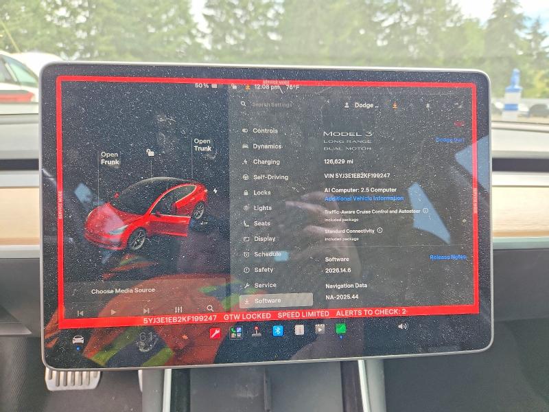 59587316 :رقم المزاد ، 5YJ3E1EB2KF199247 vin ، 2019 Tesla Model 3 مزاد بيع