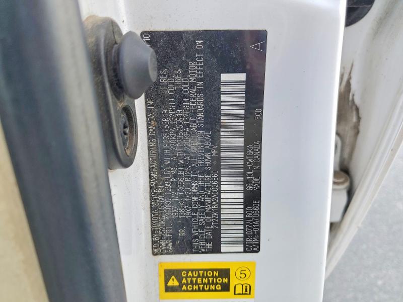 2010 Lexus Rx მანქანა იყიდება აუქციონზე, vin: 2T2ZK1BA2AC026860, აუქციონის ნომერი: 59782936