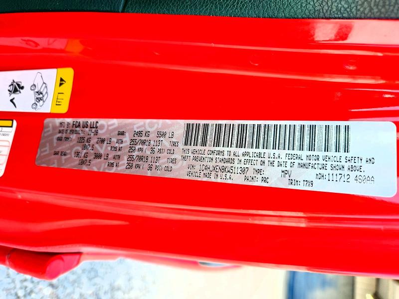 Aukcja sprzedaży 2019 Jeep Wrangler Unlimited, vin: 1C4HJXEN8KW511307, numer aukcji: 60153866