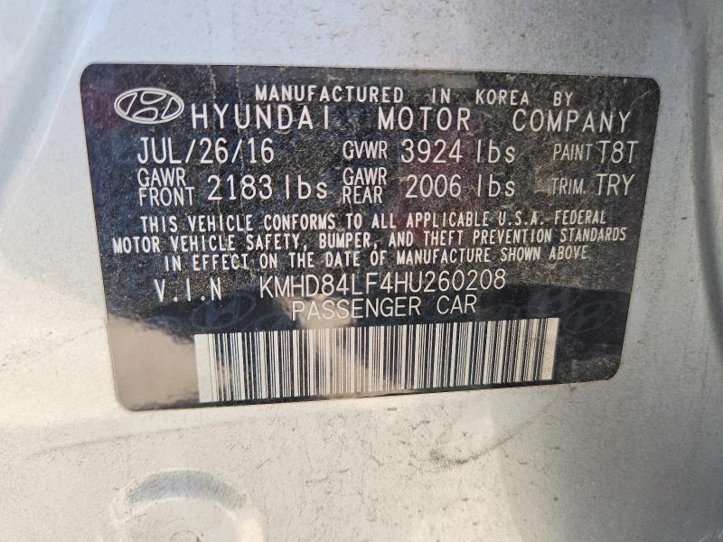 2017 Hyundai Elantra მანქანა იყიდება აუქციონზე, vin: KMHD84LF4HU260208, აუქციონის ნომერი: 62479356